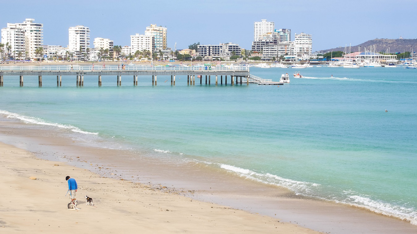 ecuador salinas beach morning walk